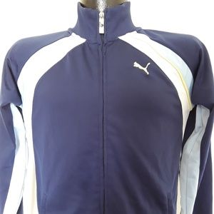 Puma boys sport blue jacket full zipper size L